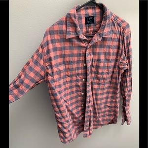 J Crew Flannel Long Sleeve Button Up Shirt